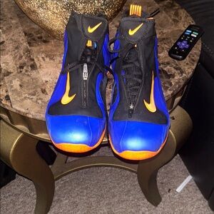 Nike High-Top Sneakers in Blue and Orange foamposite